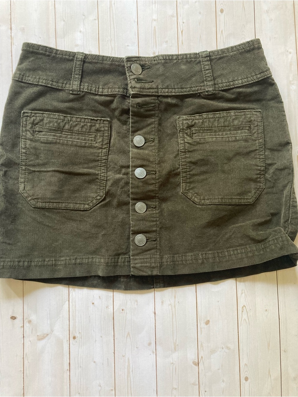 Free People We The Free Joanie Corduroy Mini Skirt Women’s 26 Long Olive Green